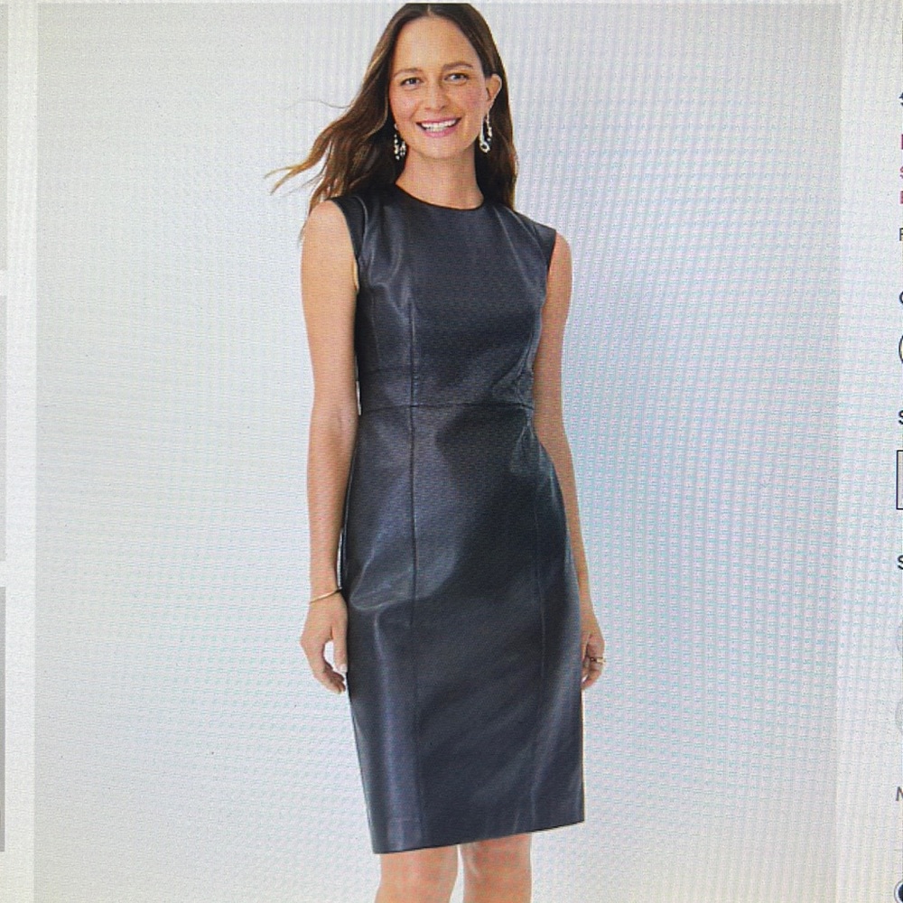 Ann Taylor NWT petite faux leather sheath dress